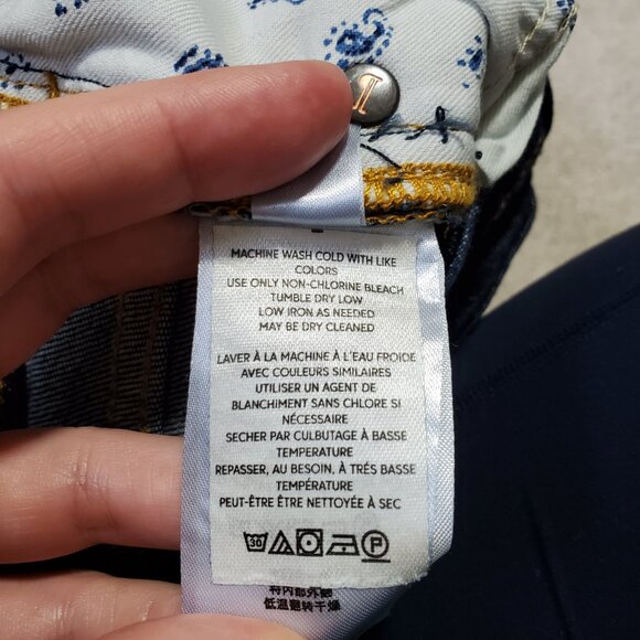 ANTHROPOLOGIE Pilcro The Split Straight Jeans Hi-Rise Dark Blue Women's 26 x 33" - Picture 12 of 16